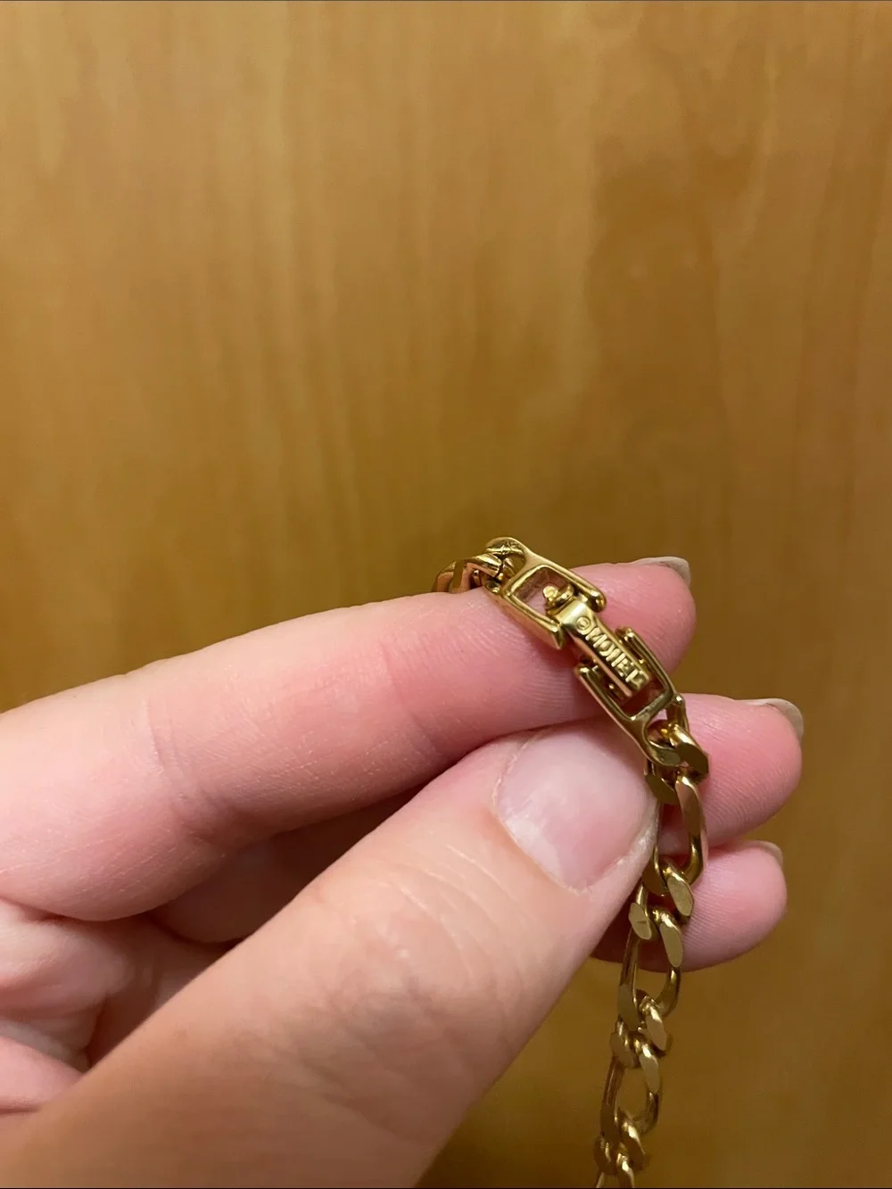 Signed Monet Gold-Tone Link Necklace with Branded Clasp